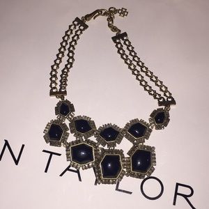 Ann Taylor, Navy blue stones statement necklace